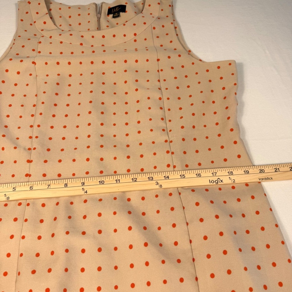 ILE New York Womens Orange Tan Polka‎ Dot Ombre Sheath Dress Size 16 Sleeveless - Picture 7 of 12